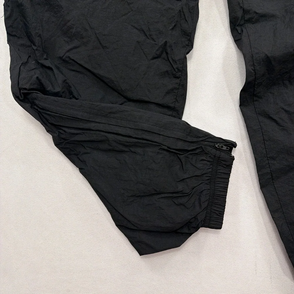 Nike Track Pants Vintage Windbreaker Nylon Lined Zipper Cuff Black Mens Large